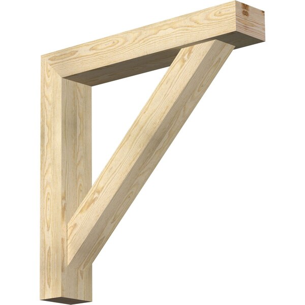 Ekena Millwork Traditional Block Rough Sawn Bracket w/ Offset Brace, Douglas Fir, 6"W x 34"D x 34"H BKT0604X34X34TRA05RDF - main